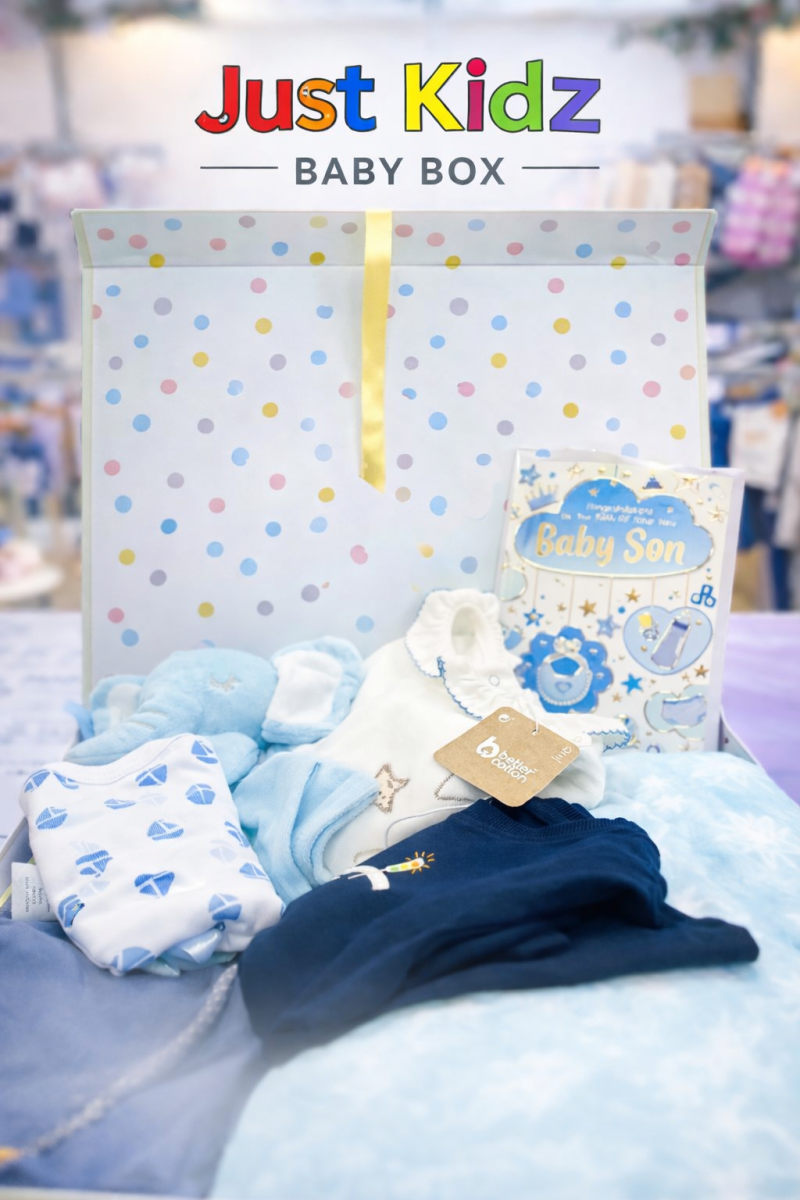 Just Kidz Baby Boy Baby Box - Elegant Blue