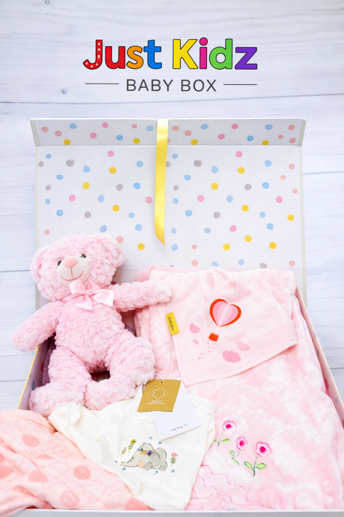 Just Kidz Newborn Girl Pastels & Pink Deluxe Baby Box