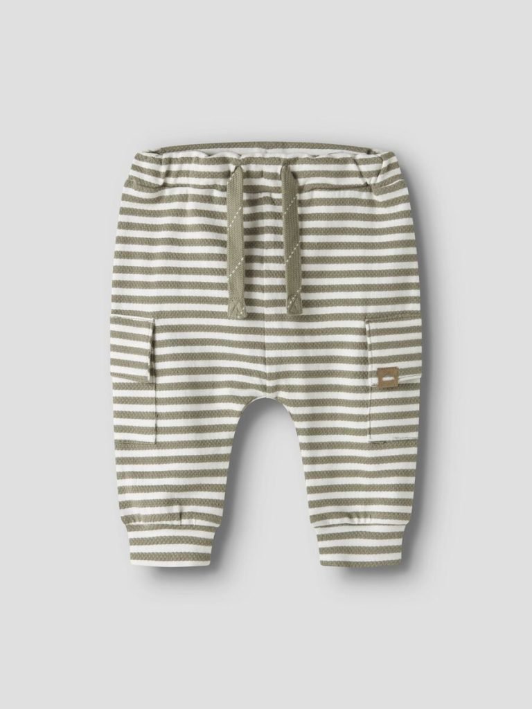 Newborn Boy Name it Nbmolai Sage Striped Cotton Pants