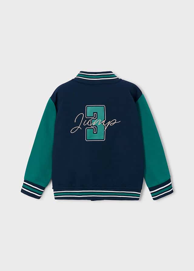 Boys Mayoral Navy & Green Bomber Jacket - Image 2