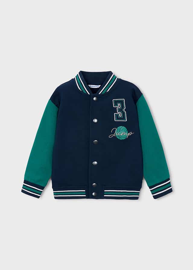 Boys Mayoral Navy & Green Bomber Jacket