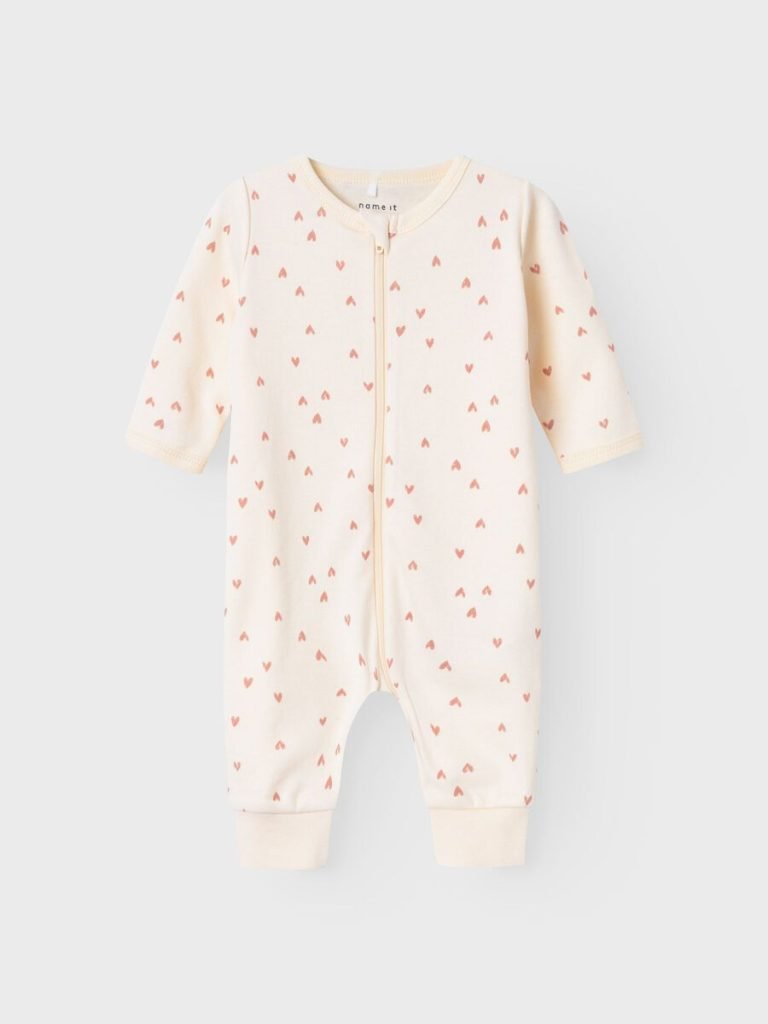 Newborn Girl Name it Nbfflower Zipped Buttercup Heart Babygrow
