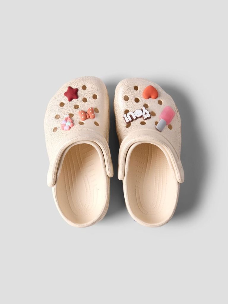 Name it Cream Sparkle Jibbitz Clogs