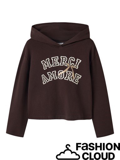 Kid Girl Name it Nkviala Brown Amore Sweatshirt