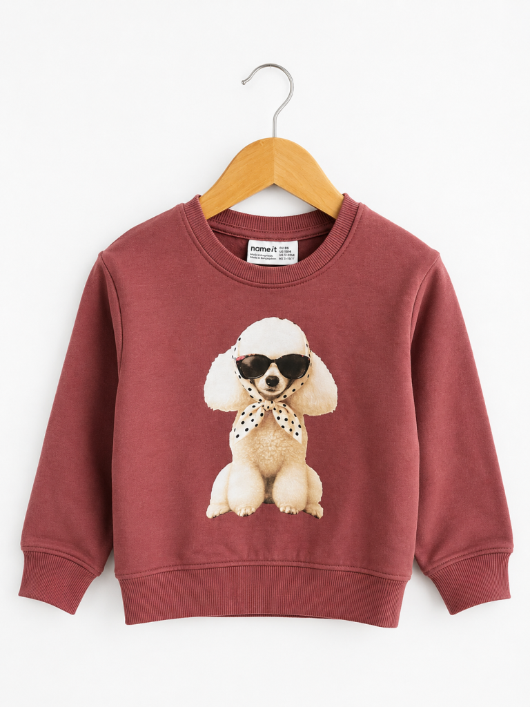 Mini Girl Name it Nmfvotea Wine Poodle Sweatshirt