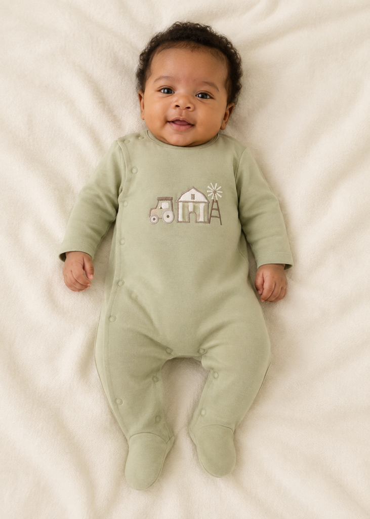 Mayoral Newborn Boy Light Green Organic Cotton Bodysuit 2767