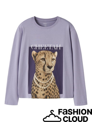 Kid Girl Name it Nkfvolta Lilac Cheetah Top