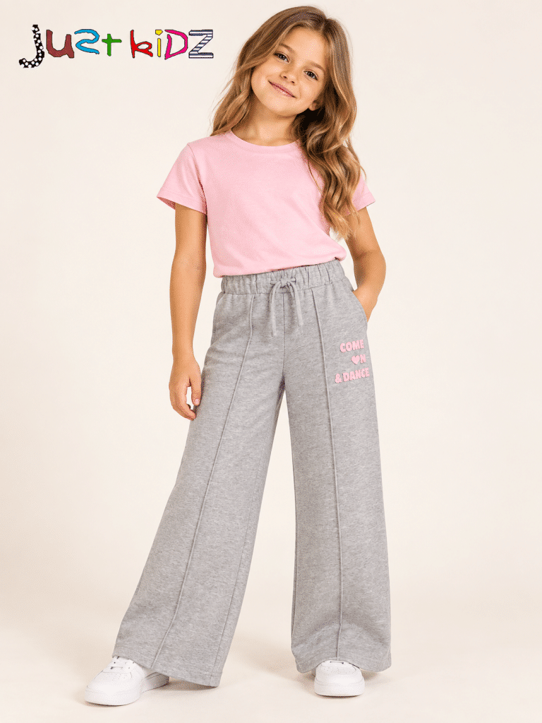 Kid Girl Name it Nkfvenus Grey Wide Leg Sweat Pants Flares