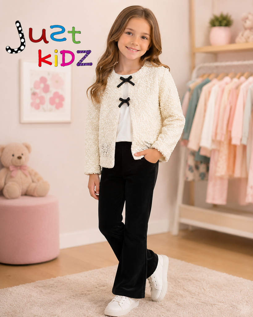 Kid Girl Mayoral Cream Sparkle & Black 3 Piece Set 4940