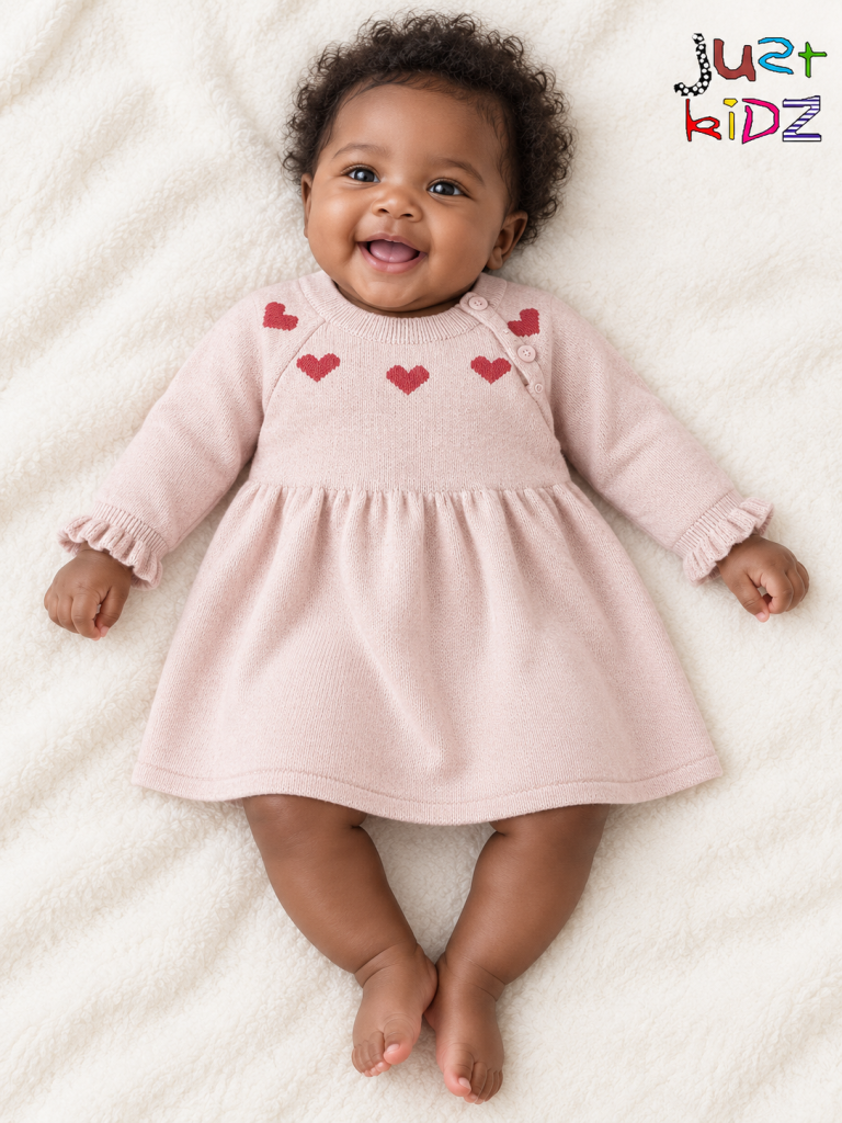 Newborn Girl Name it Nbfrisse Pink Heart Knit Dress